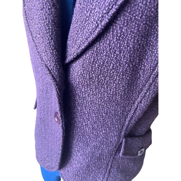 Coldwater Creek Boucle Purple Wool Blend Vest Women's Size M Tailored Button - Picture 2 of 7